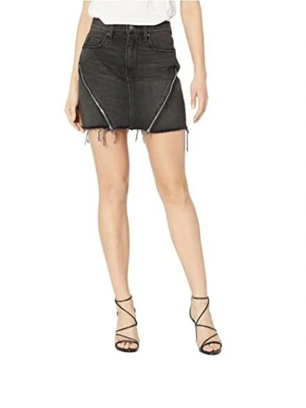 Hudson Jeans Black Denim Skirt with Subtle Stitching Size 25